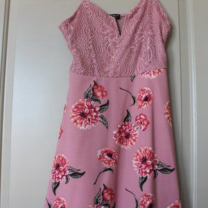 Pink floral summer dress
